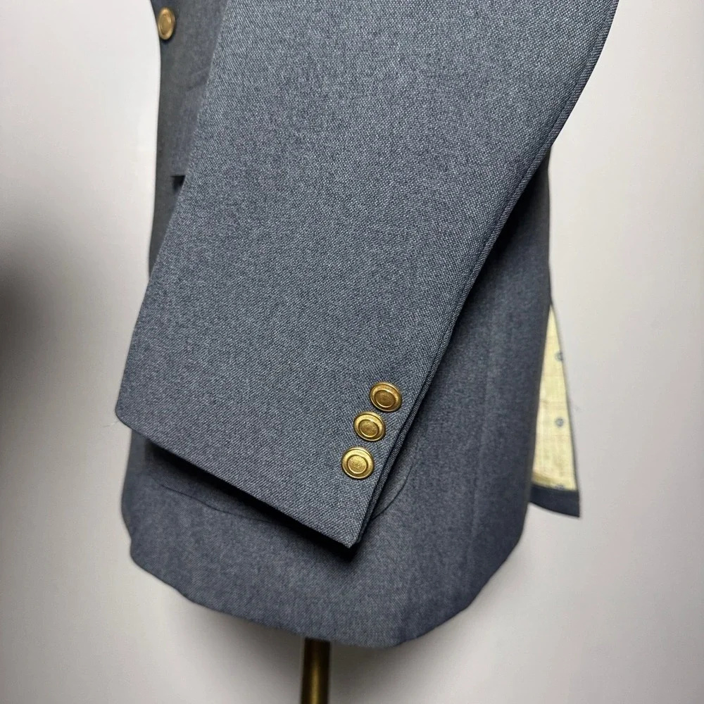 Sears The Classic Collection Suit Mens 40R 33x30‎ Gray Solid Vintage 2 Button